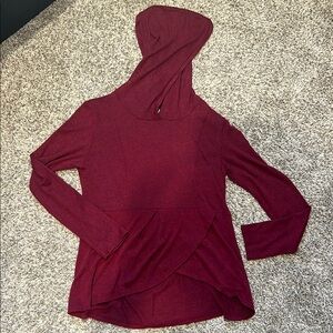 Women's Burgundy Hooded Top